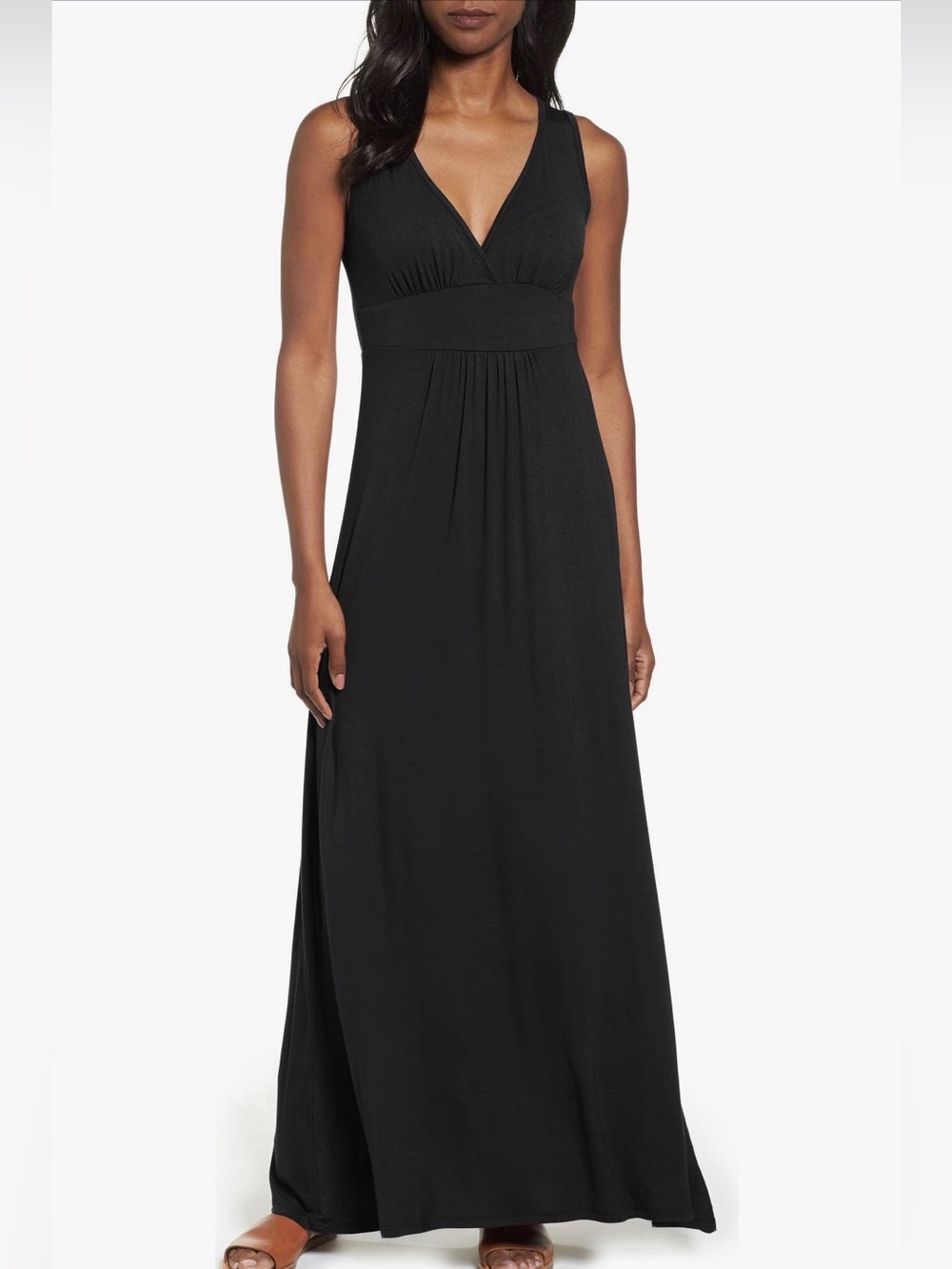 Loveappella‎ Black V-Neck Maxi Dress